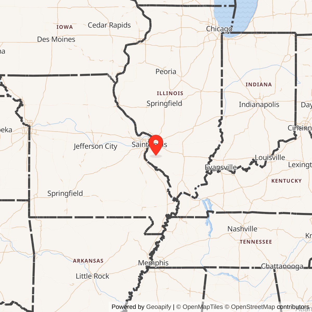 Map showing location of Nike Site SL-40C, Red Bud, Illinois
