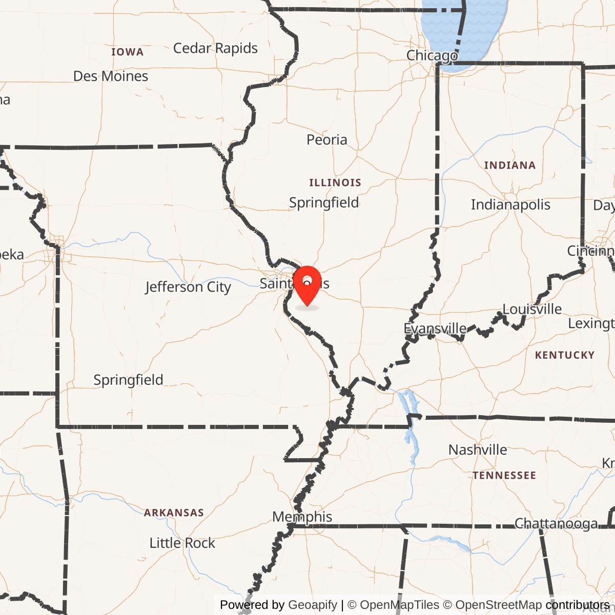 Map showing location of Nike Site SL-40L, Red Bud, Illinois