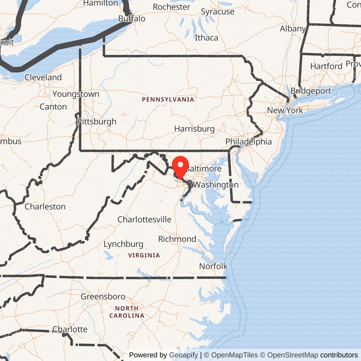 Map showing location of Nike Site W-83-C, Virginia