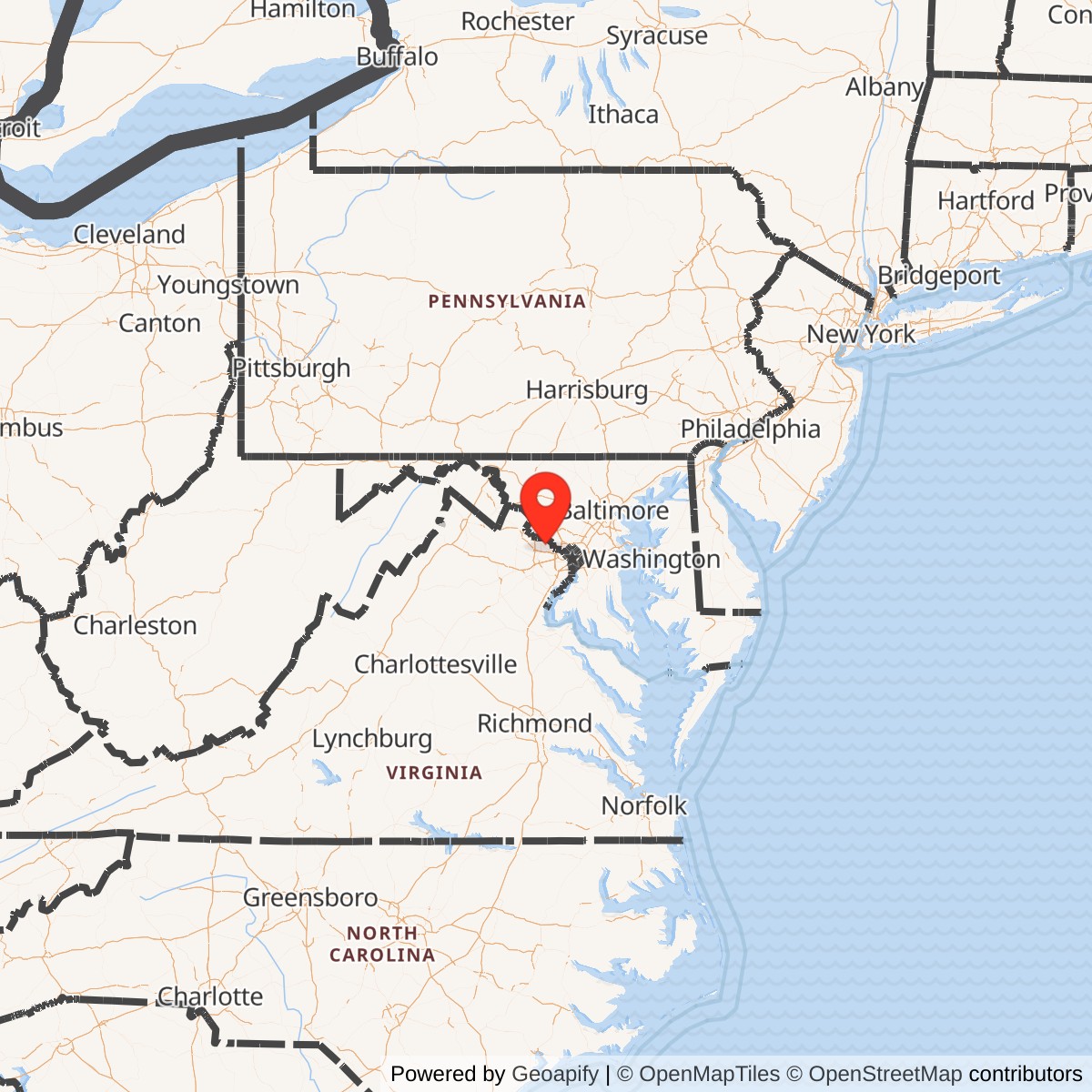 Map showing location of Nike Site W-83L, Virginia