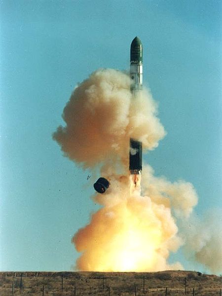 R36M (SS-18 Satan) Russian Intercontinental Ballistic Missile Liftoff
