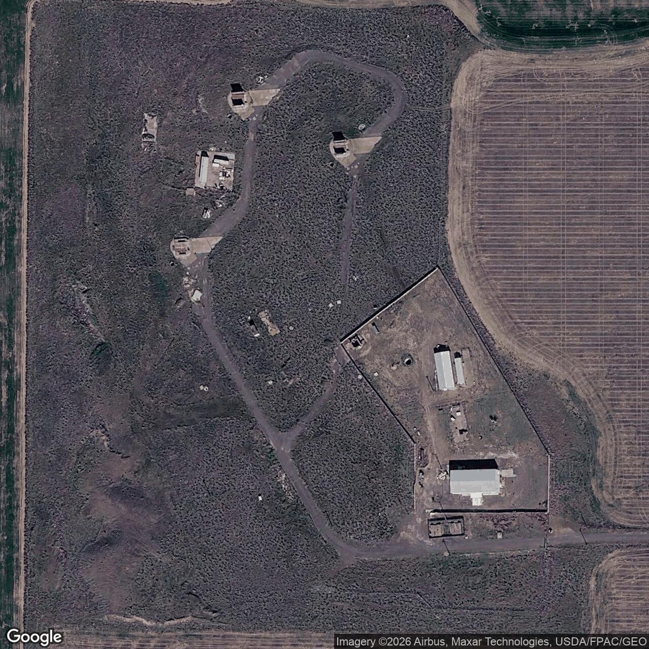 Current Google Satellite Image of Titan I 568-B Missile Silo Larson AFB Washington
