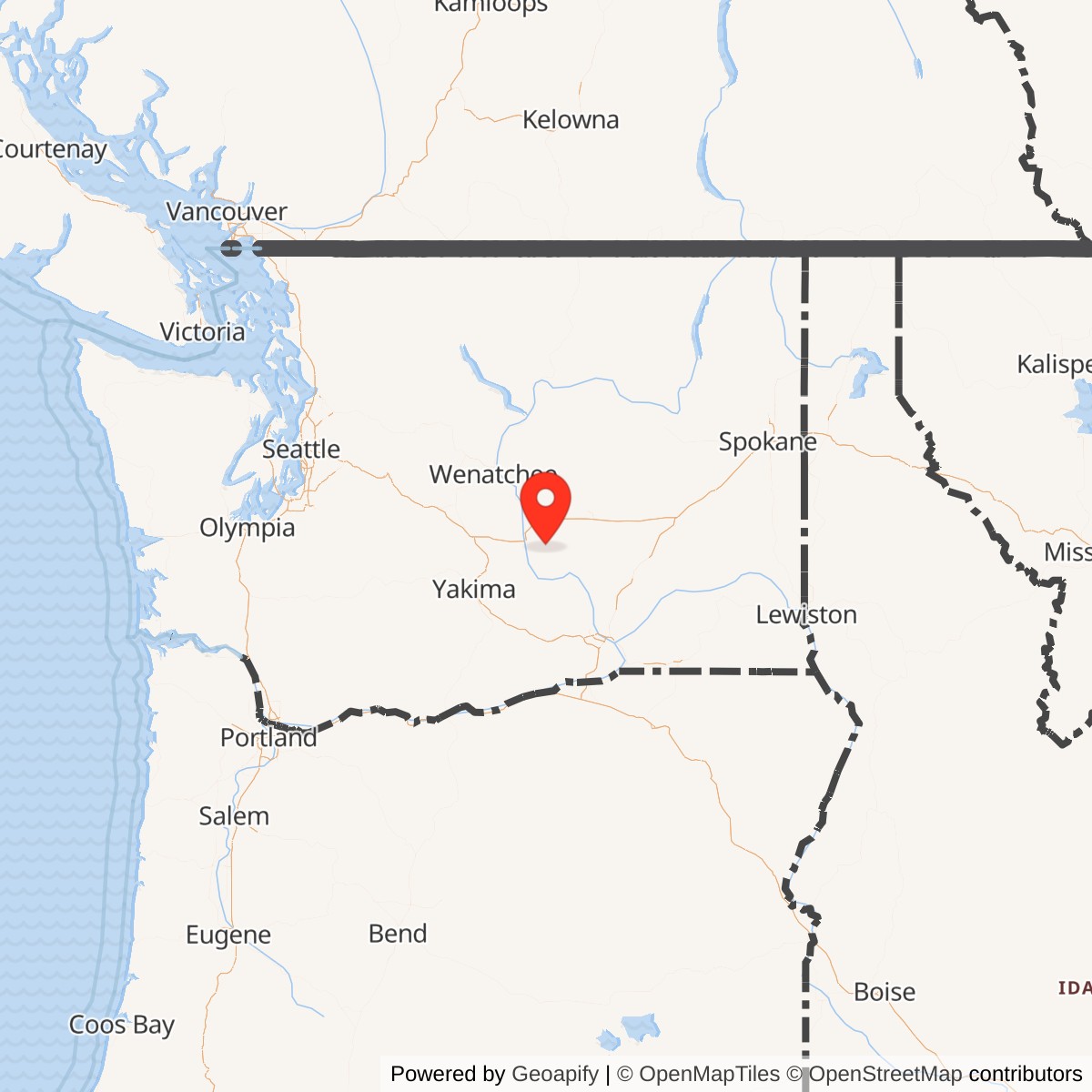 Map showing location of Titan I 568-C Missile Silo Larson AFB Washington