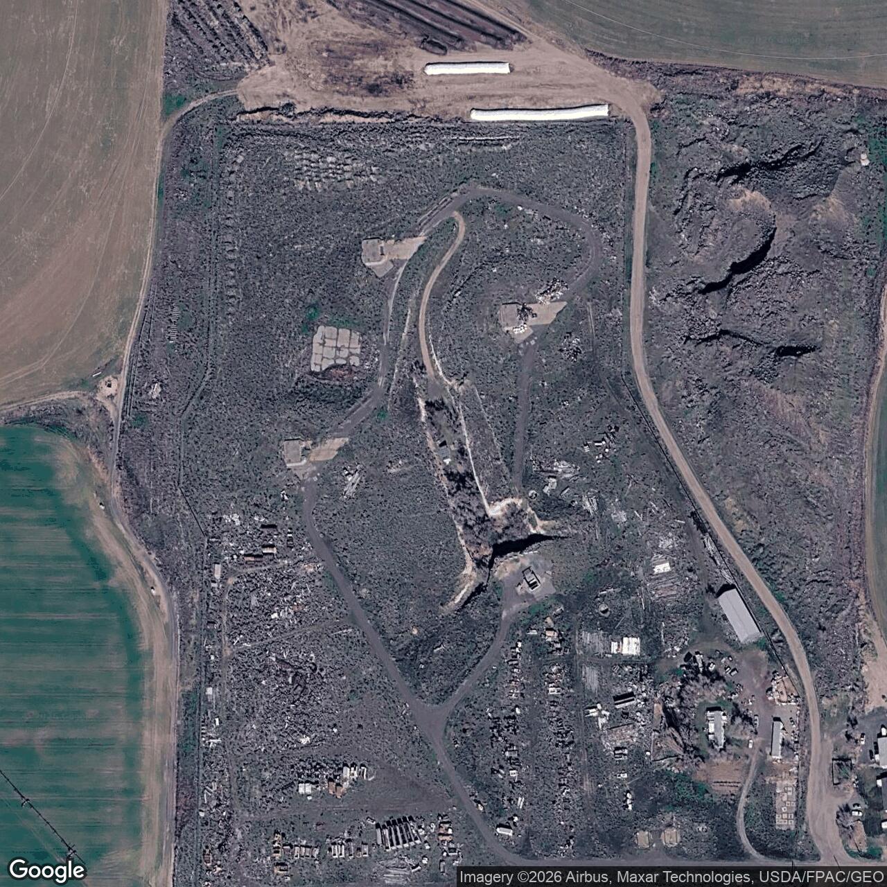 Current Google Satellite Image of Titan I 568-C Missile Silo Larson AFB Washington