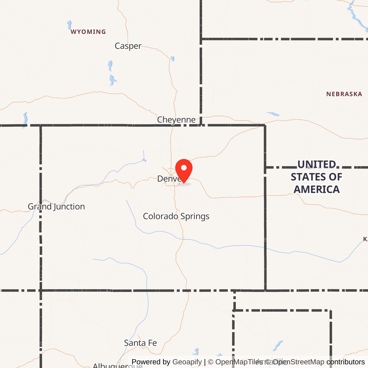 Map showing location of Titan I 724-B Missile Silo Lowry AFB Colorado