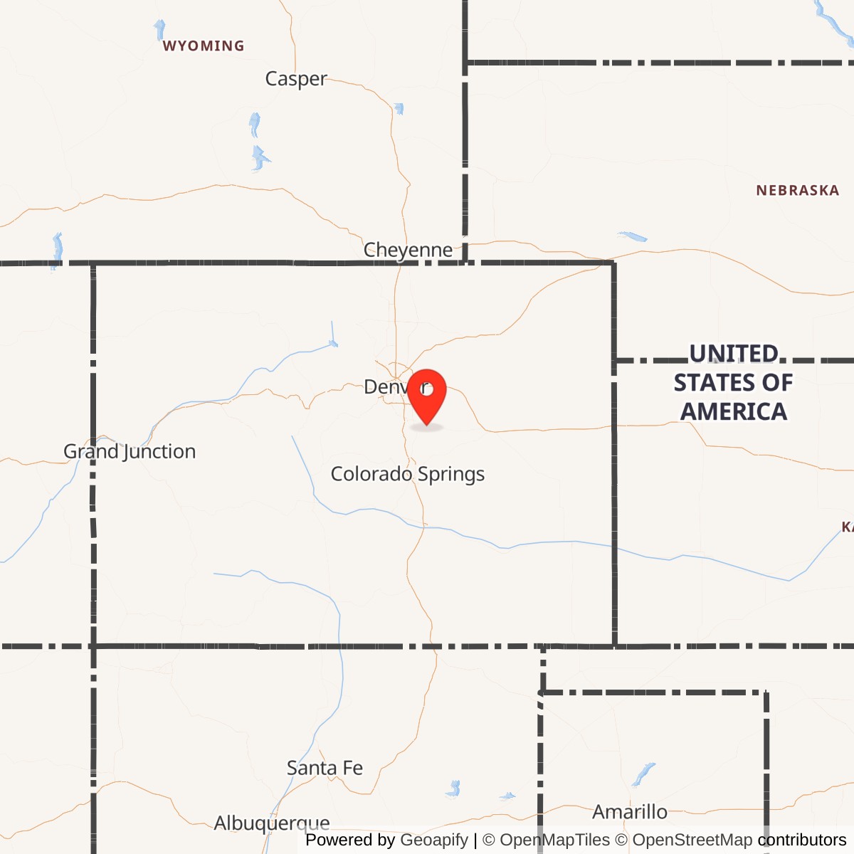 Map showing location of Titan I 725-C Missile Silo Lowry AFB Colorado