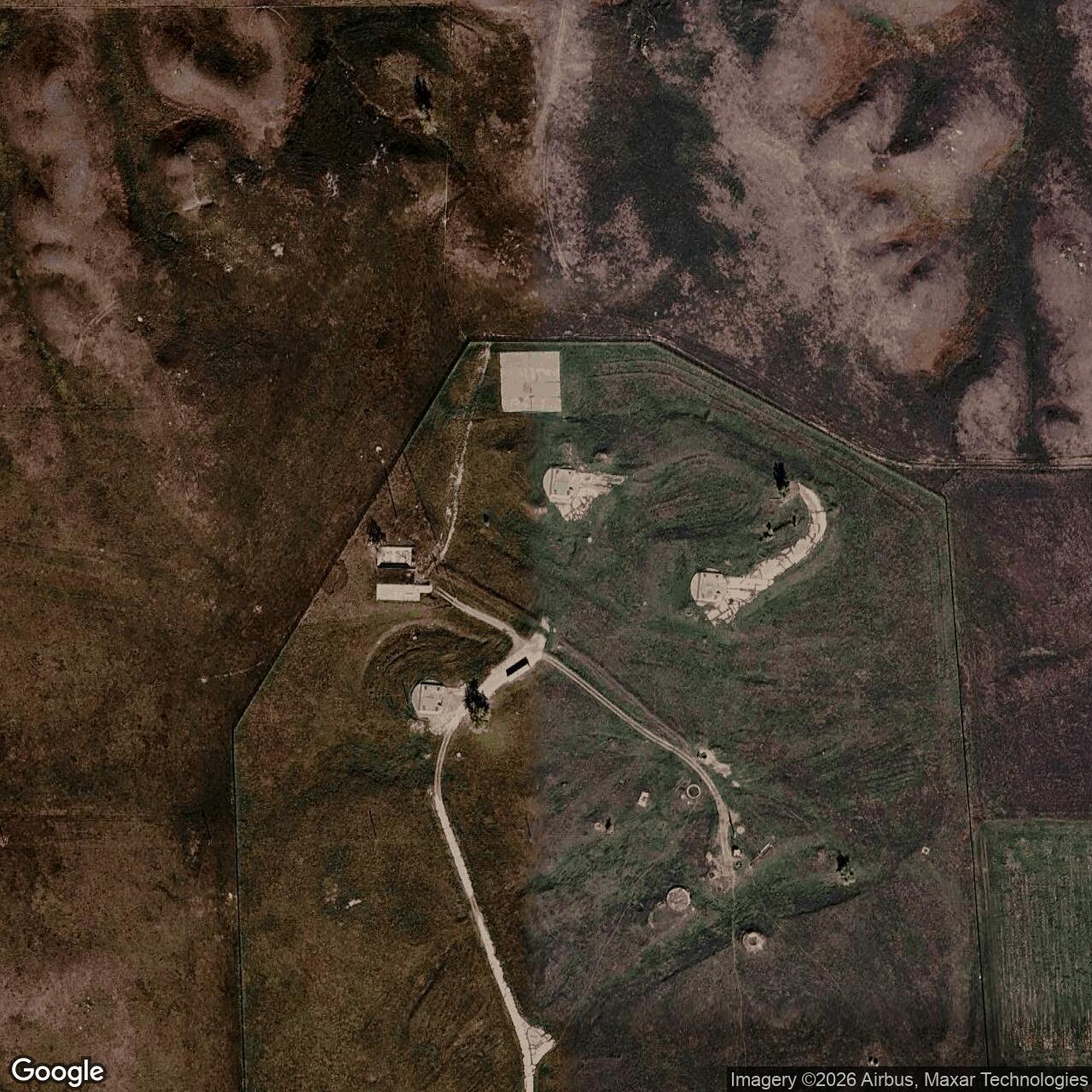 Current Google Satellite Image of Titan I 850-A Missile Silo Ellsworth AFB South Dakota