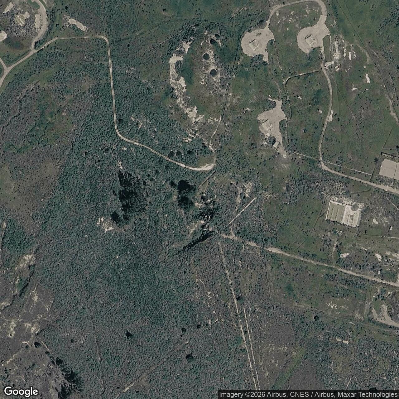 Current Google Satellite Image of Titan I OSTF-8 Missile Silo Vandenberg AFB