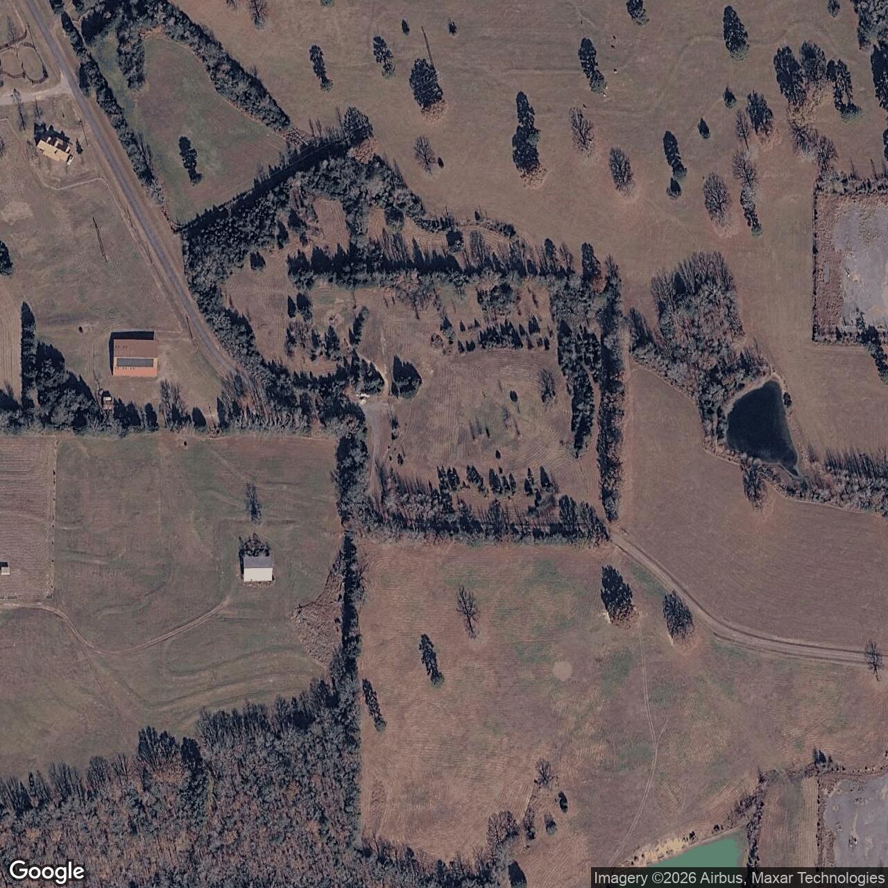 Current Google Satellite Image of Titan II 374-9 Missile Silo Little Rock AFB Arkansas