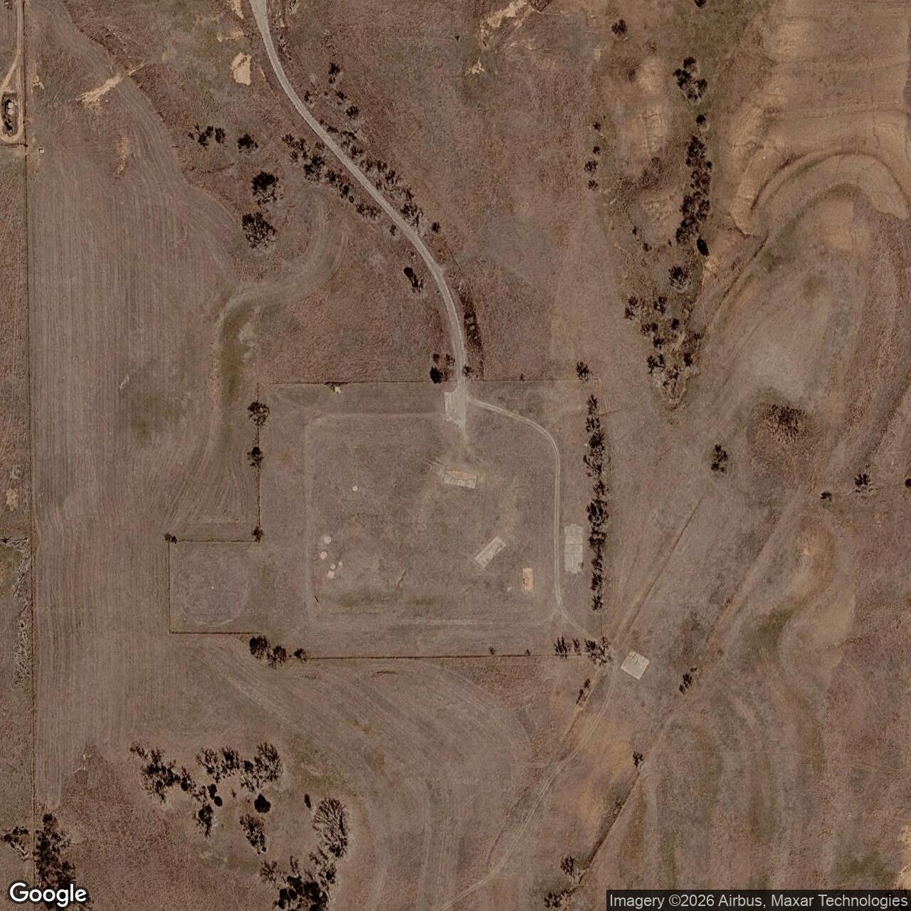 Current Google Satellite Image of Titan II 532-6 Missile Silo McConnell AFB Kansas
