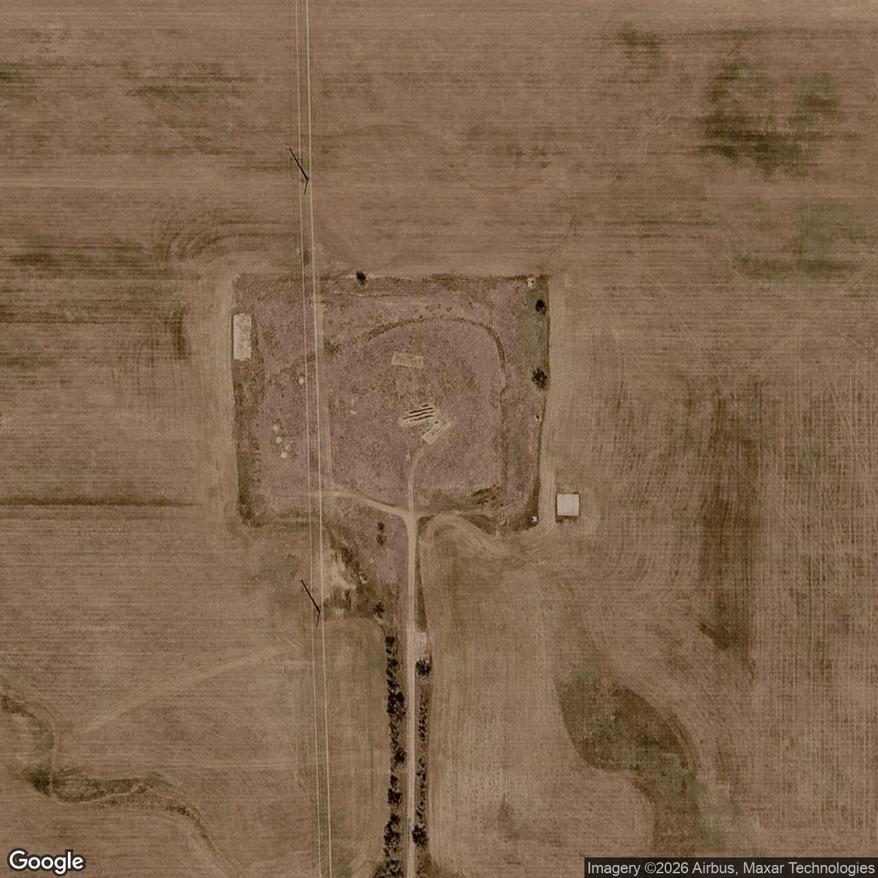 Current Google Satellite Image of Titan II 532-7 Missile Silo McConnell AFB Kansas