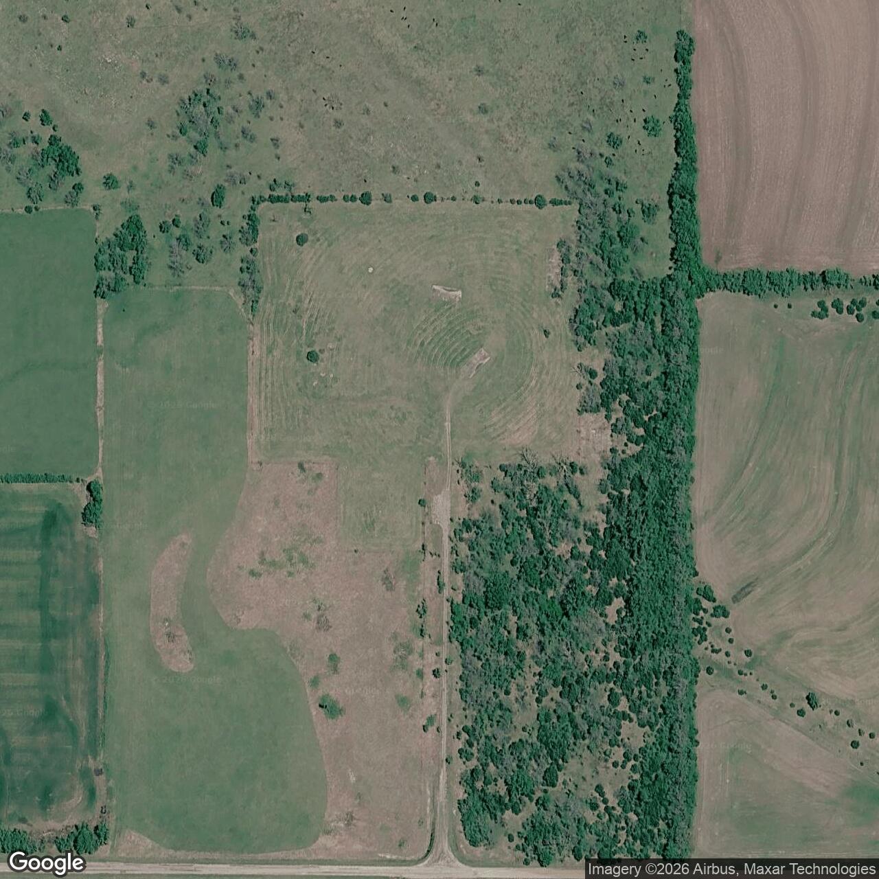 Current Google Satellite Image of Titan II 533-8 Missile Silo McConnell AFB Kansas