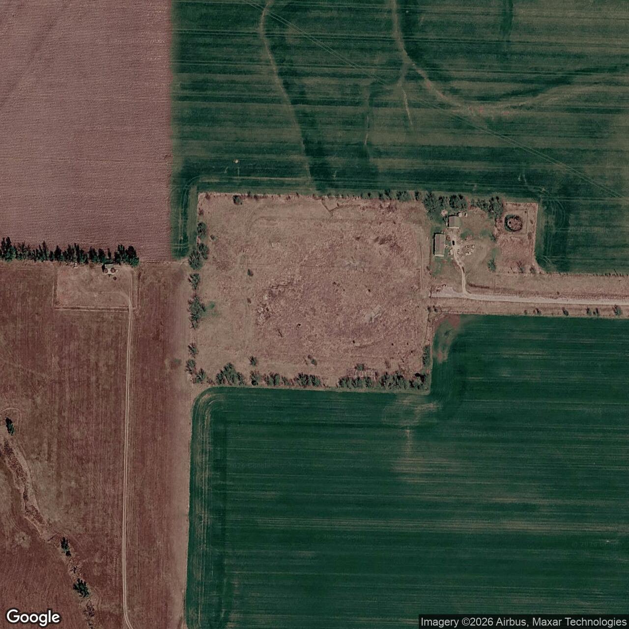 Current Google Satellite Image of Titan II 533-9 Missile Silo McConnell AFB Kansas