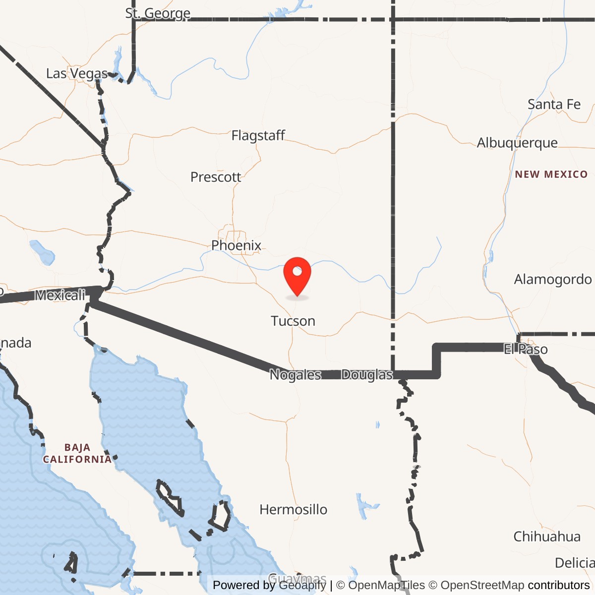 Map showing location of Titan II 570-1 Missile Silo Davis-Monthan AFB Arizona