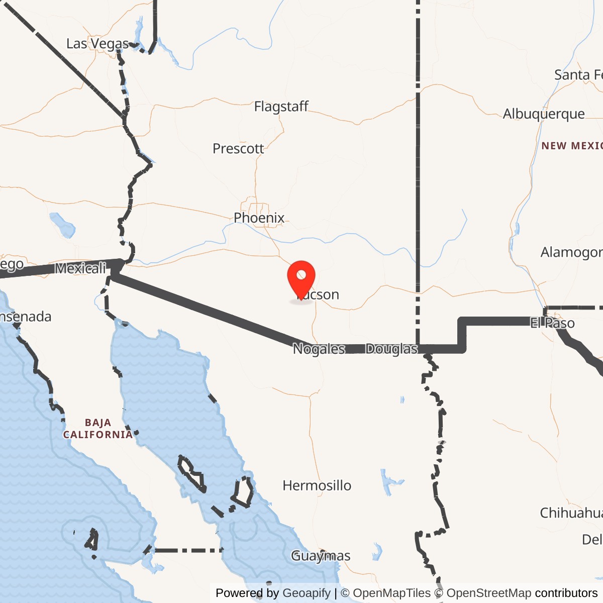 Map showing location of Titan II 570-2 Missile Silo Davis-Monthan AFB Arizona