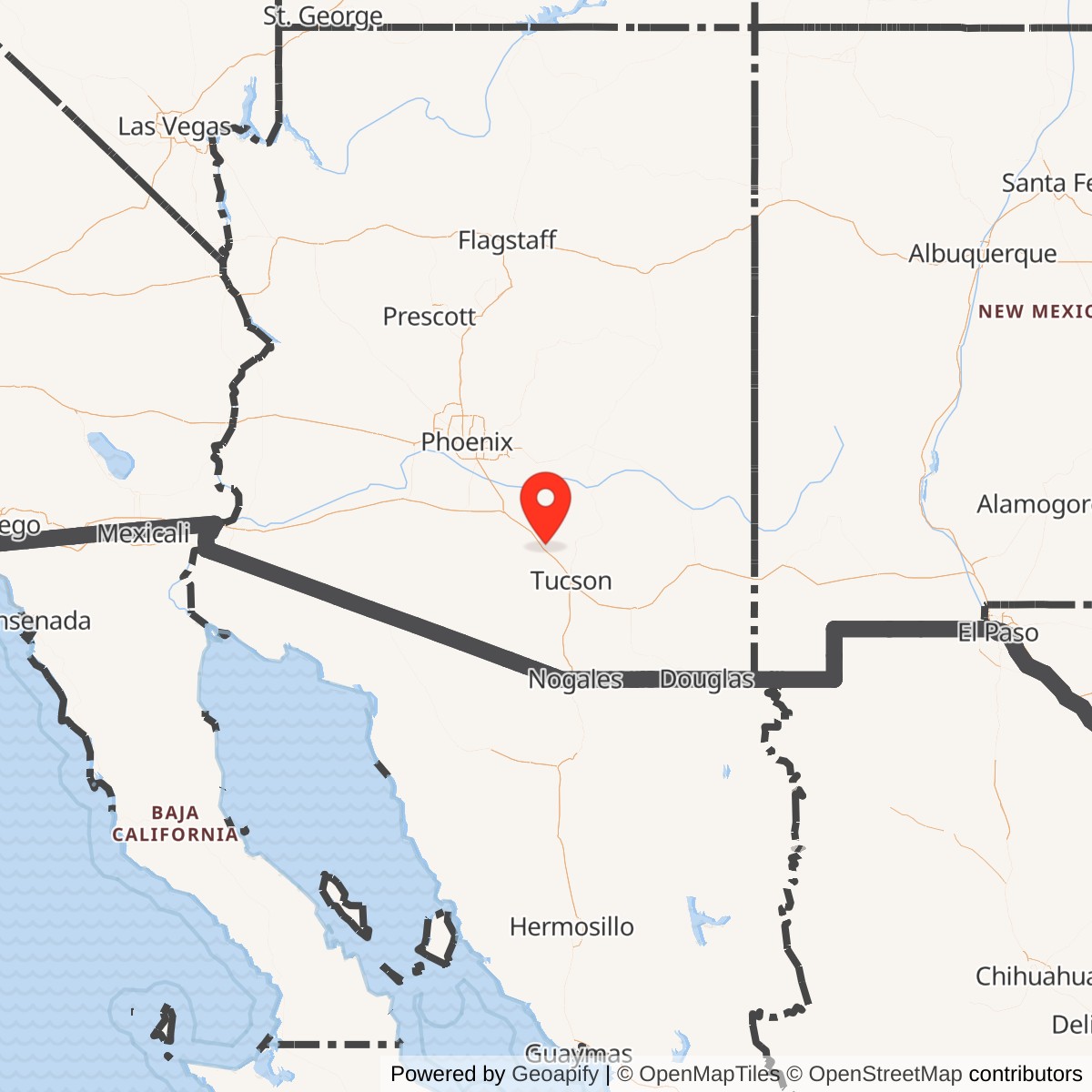 Map showing location of Titan II 570-5 Missile Silo Davis-Monthan AFB Arizona