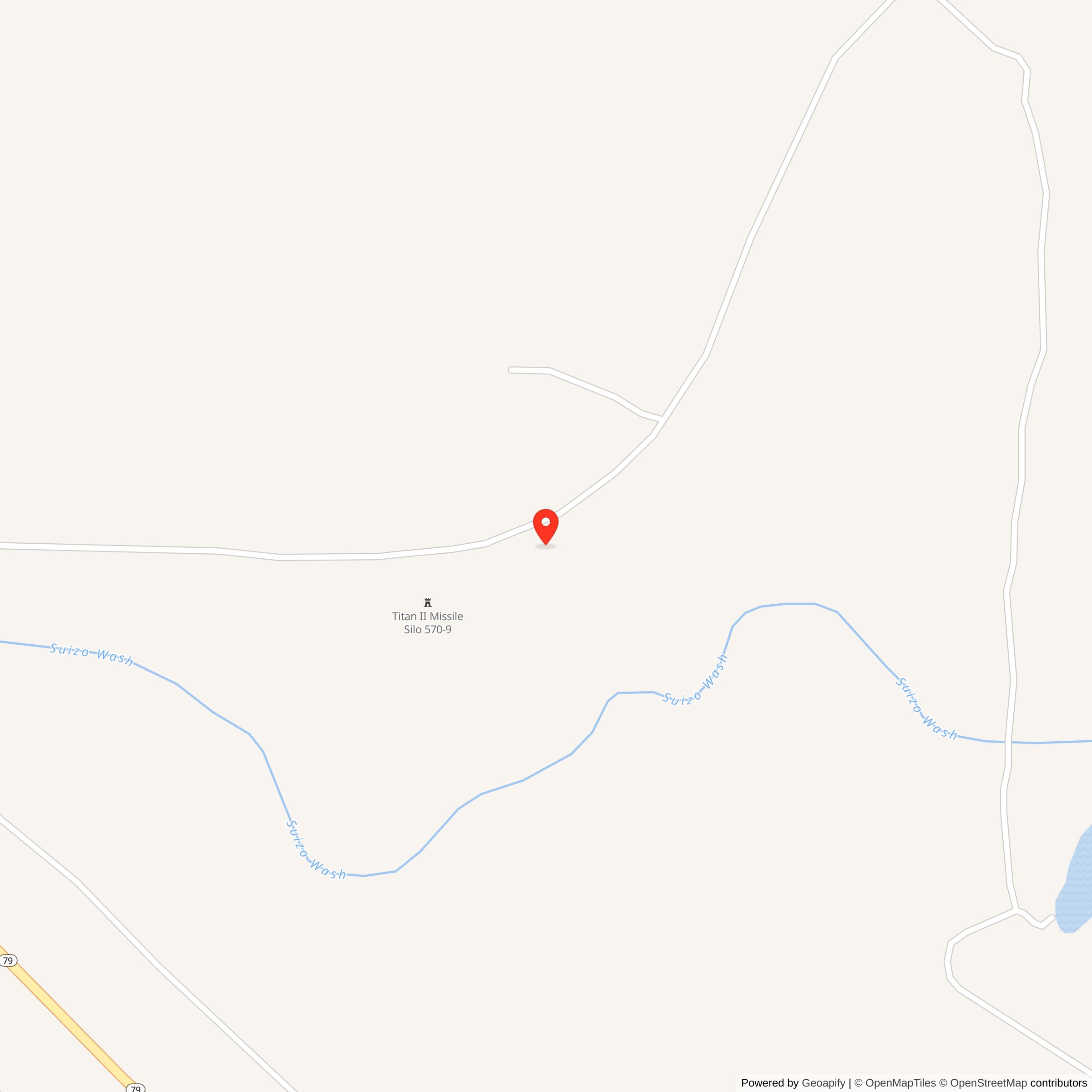 Map showing location of Titan II 570-8 Missile Silo Davis-Monthan AFB Arizona<
