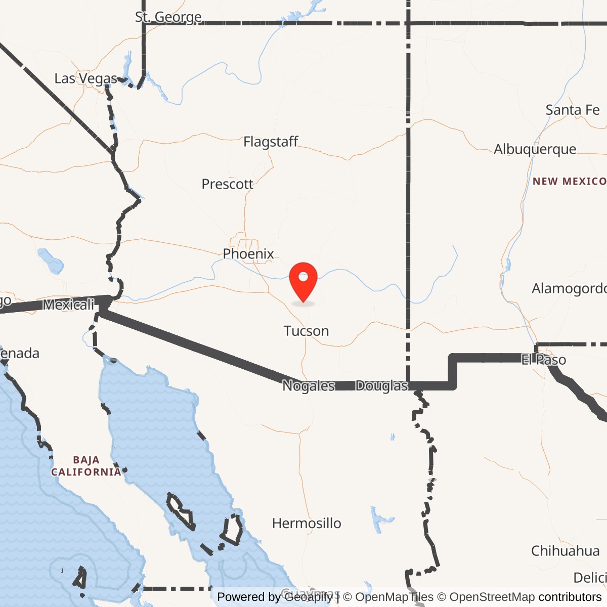 Map showing location of Titan II 570-8 Missile Silo Davis-Monthan AFB Arizona
