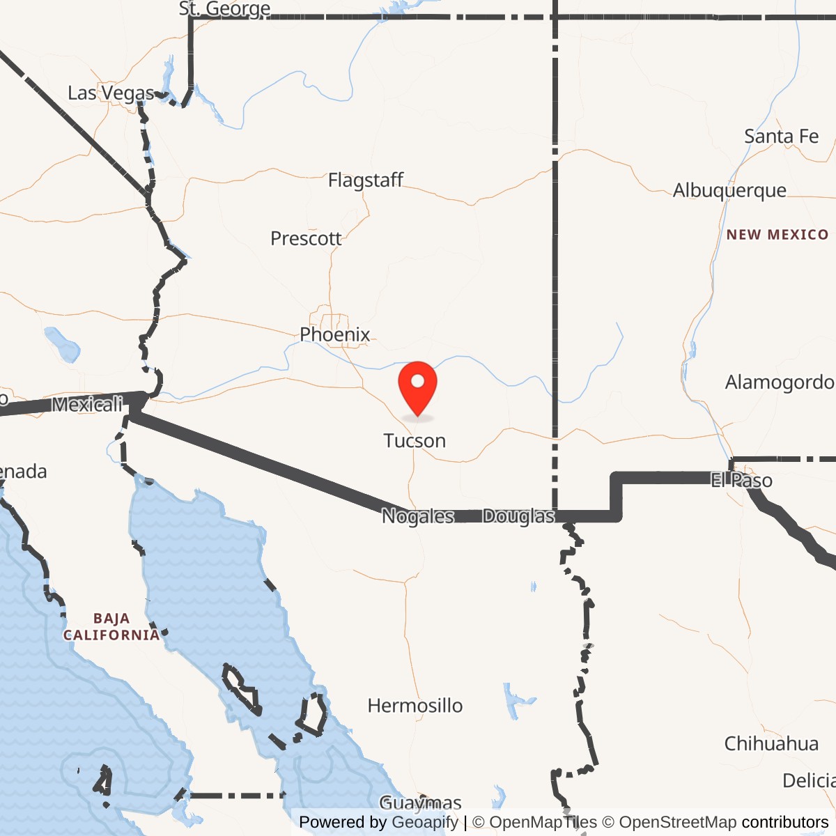 Map showing location of Titan II 570-9 Missile Silo Davis-Monthan AFB Arizona