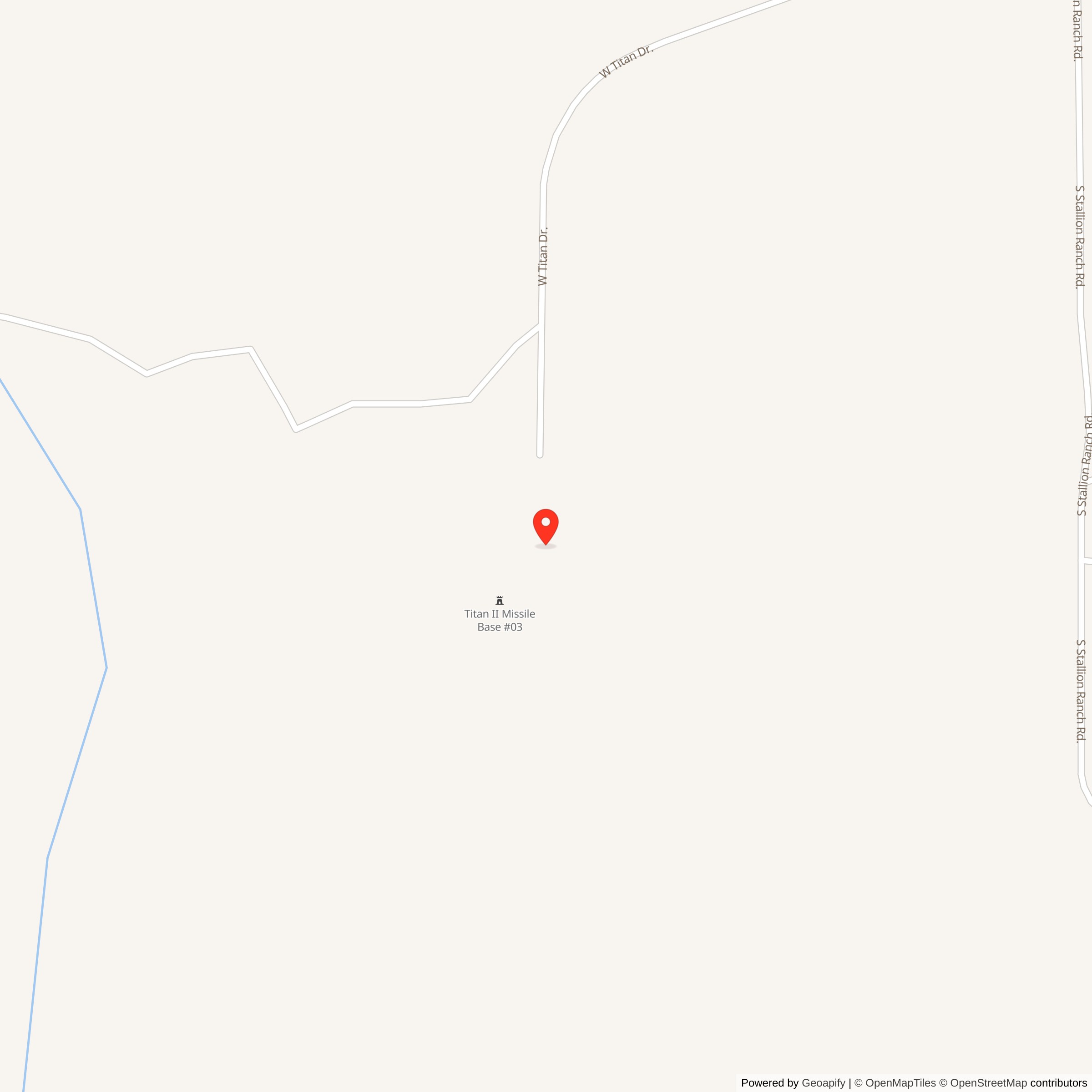 Map showing location of Titan II 571-2 Missile Silo Davis-Monthan AFB Arizona<