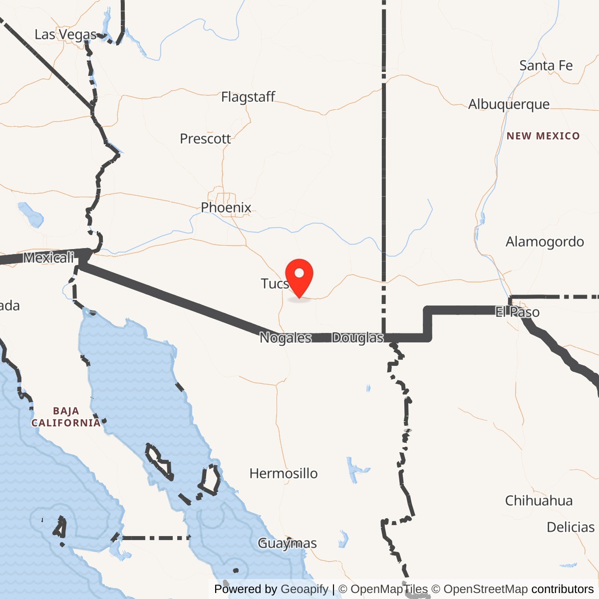 Map showing location of Titan II 571-4 Missile Silo Davis-Monthan AFB Arizona