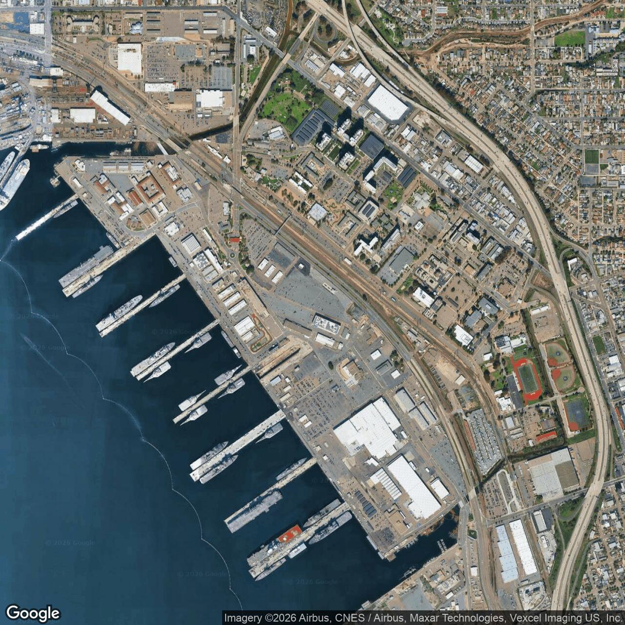 Current Google Satellite Image of San Diego Naval Base, California