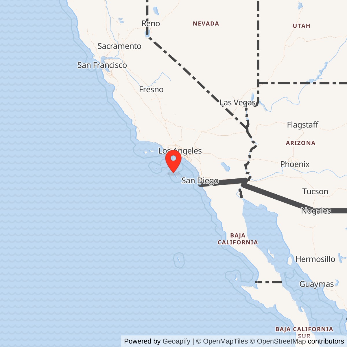 Map showing location of San Clemente Island Naval Auxiliary Landing Field, California