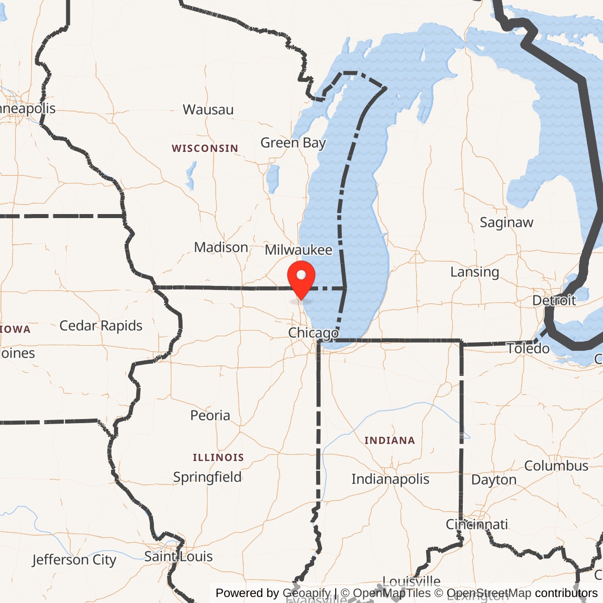 Map showing location of Naval Station Great Lakes, 
