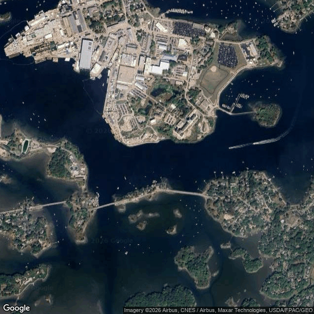 Current Google Satellite Image of Portsmouth Naval Shipyard, New Hampshire/Maine