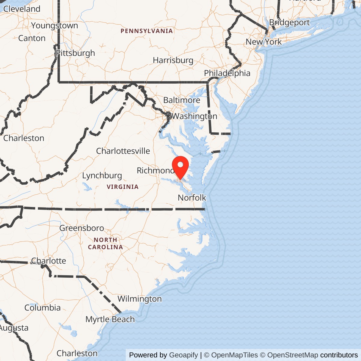 Map showing location of Cheatham Annex, Virginia