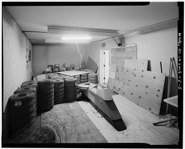 Mill Valley Early Warning Radar INTERIOR OF THE BOWLING ALLEY, BUILDING 106, CLOSE UP VIEW OF BALL RETURN, LOOKING NORTHEAST.