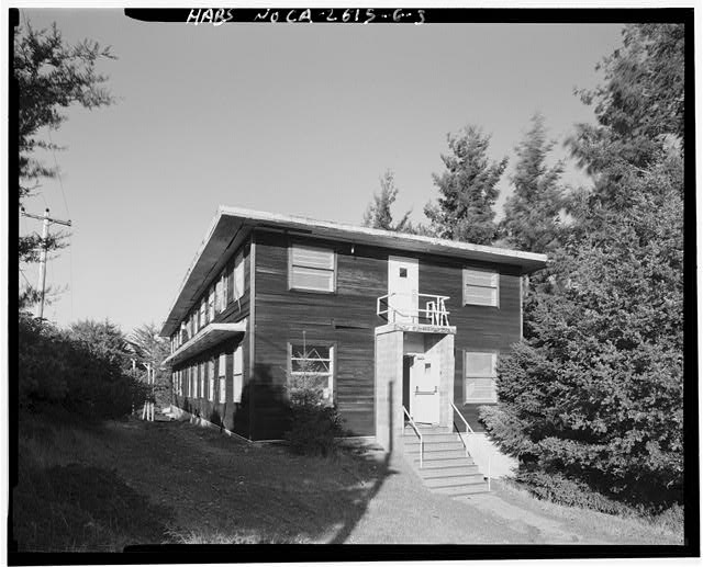 Milll Valley Early Warning Radar EXTERIOR OBLIQUE VIEW OF BUILDING 201, LOOKING EAST.