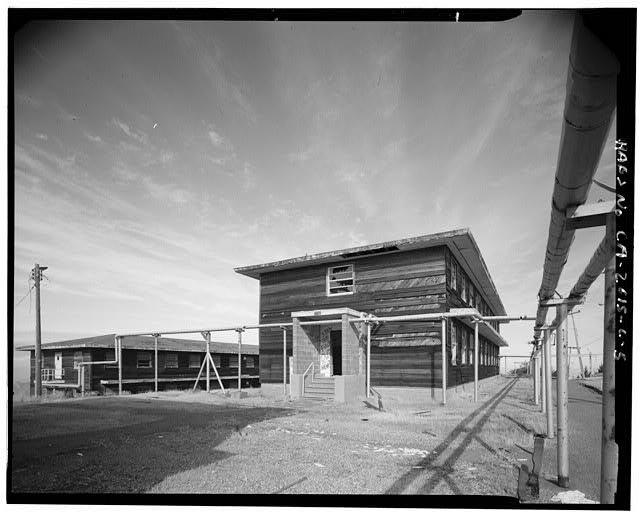 Mill Valley Early Warning Radar Station  OBLIQUE VIEW OF THE BACHELOR AIRMEN QUARTERS, BUILDINGS 208 AND 210, LOOKING NORTH.