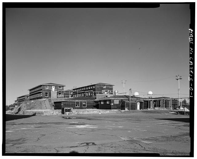 Mill Valley Early Warning Radar Station OBLIQUE VIEW OF THE COMPLEX OF BUILDINGS INCLUDING THE MESS HALL BUILDING 220 IN THE FOREGROUND, LOOKING NORTH-NORTHEAST.