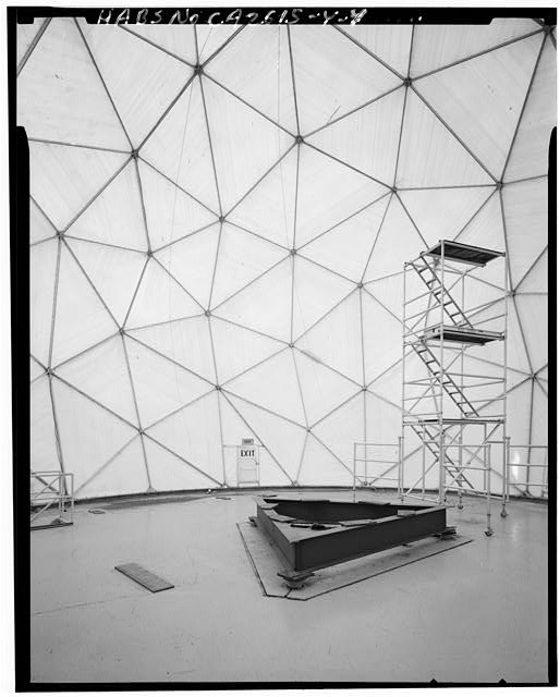 Mill Valley Early Warning Radar Station INTERIOR OF RADOME 411 WITH HEIGHT FINDER RADAR NOW REMOVED, LOOKING SOUTH.