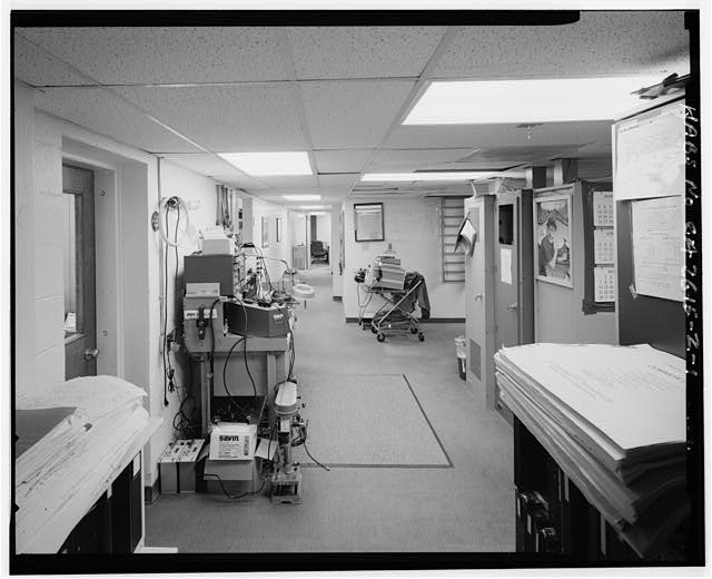 Mill Valley Early Warning Radar Station AXIAL VIEW OF THE MAIN CORRIDOR IN BUILDING 408, LOOKING EAST.