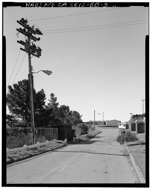 Mill Valley Early Warning Radar Station FENCE AND POLE WITH BUILDINGS 600-608 IN THE BACKGROUND, LOOKING SOUTHWEST.