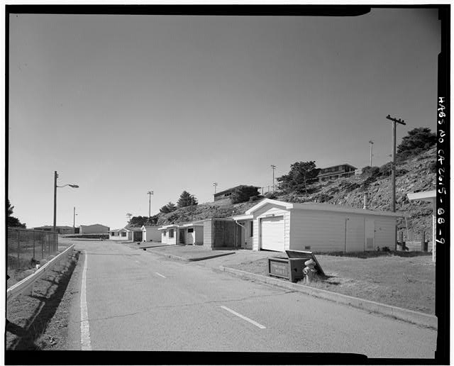 Mill Valley Early Warning Radar Station OVERALL VIEW OF HOUSES, BUILDINGS 600-608, LOOKING WEST.