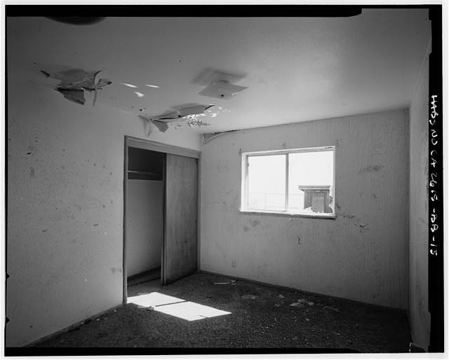 Mill Valley Early Warning Radar Station  INTERIOR OF THE BEDROOM OF BUILDING 600, LOOKING EAST. 