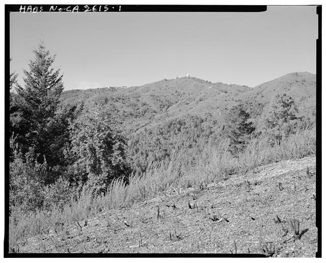 Mill Valley Early Warning Radar Station DISTANT VIEW OF THE SITE FROM PANORAMIC HIGHWAY NEAR MUIR WOODS, LOOKING NORTH-NORTHWEST.