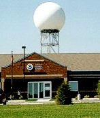 Doppler radar dome in the background