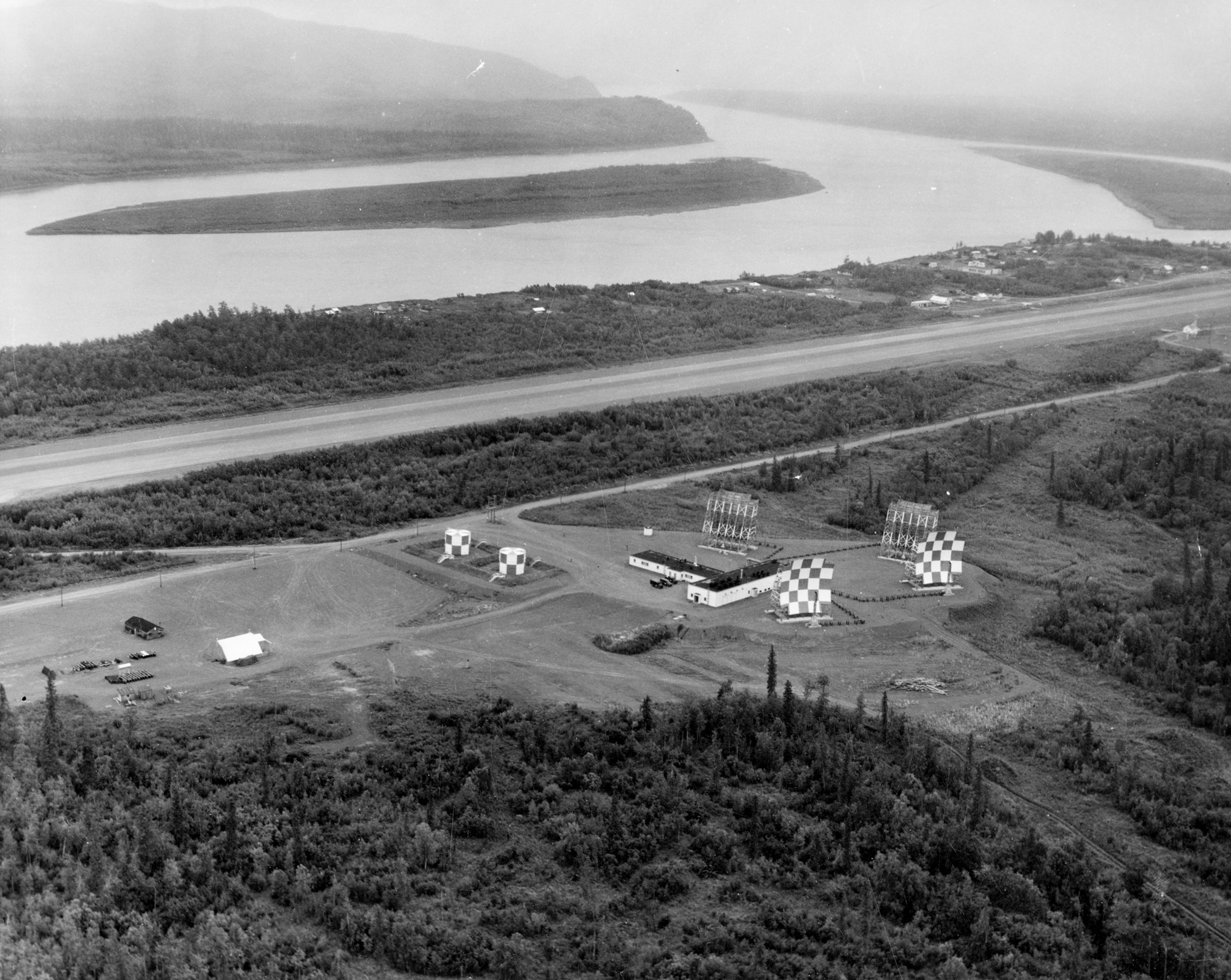 1961 Aerial photo of Aniak White Alice Communications Site, Alaska