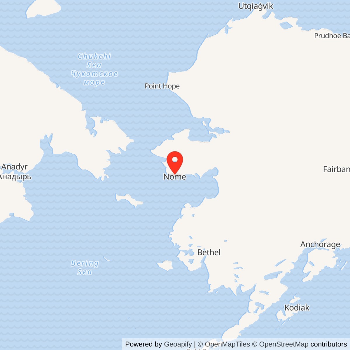 Map showing location of Anvil Mountain White Alice Communications Site, Alaska