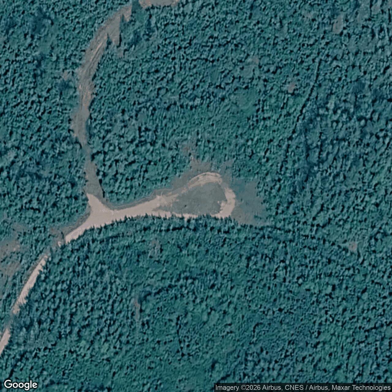 Current Google Satellite Image of Bear Creek Radio Relay Station History, Alaska
