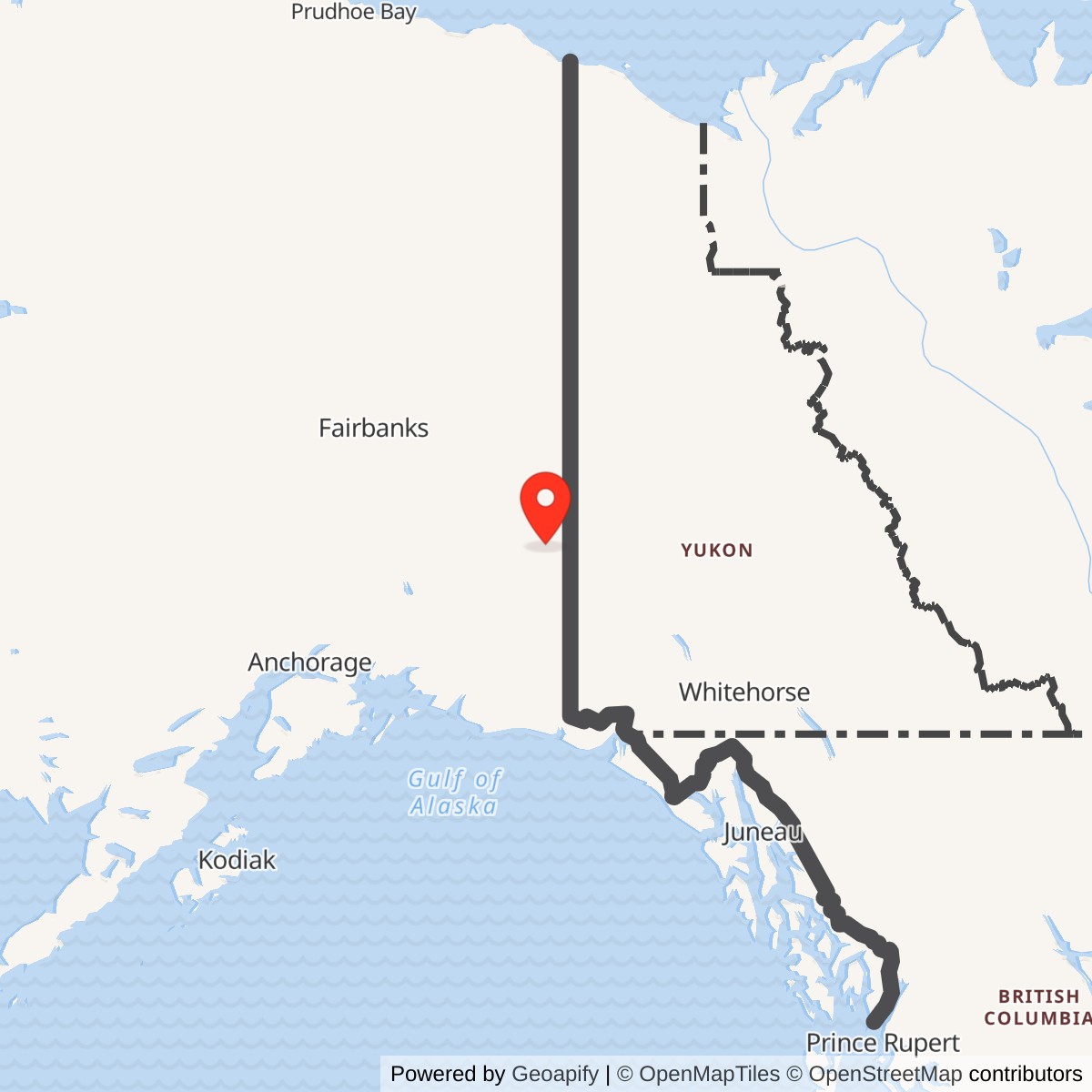 Map showing location of Beaver Creek Radio Relay Station, Alaska