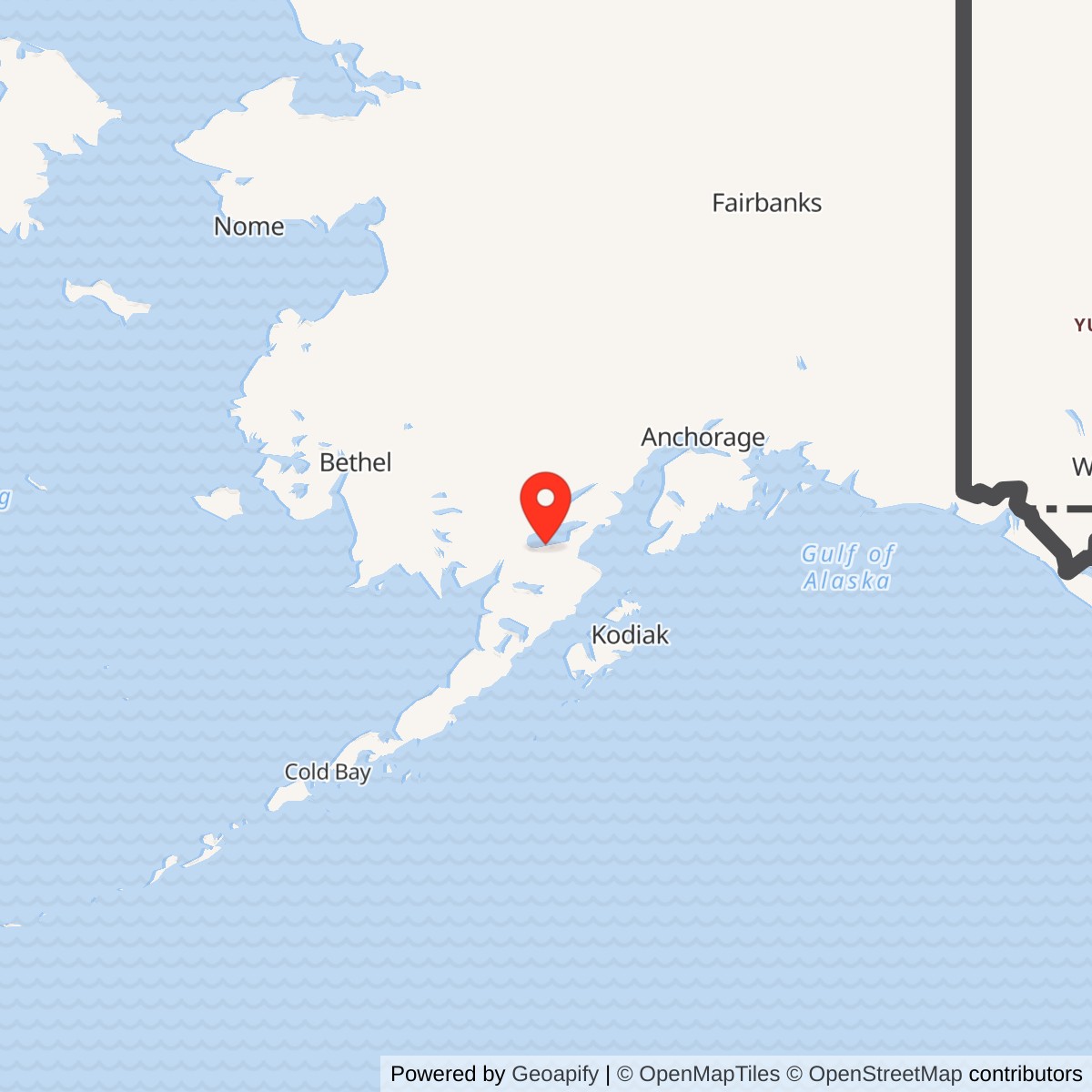 Map showing location of Big Mountain Radio Relay Station, Alaska