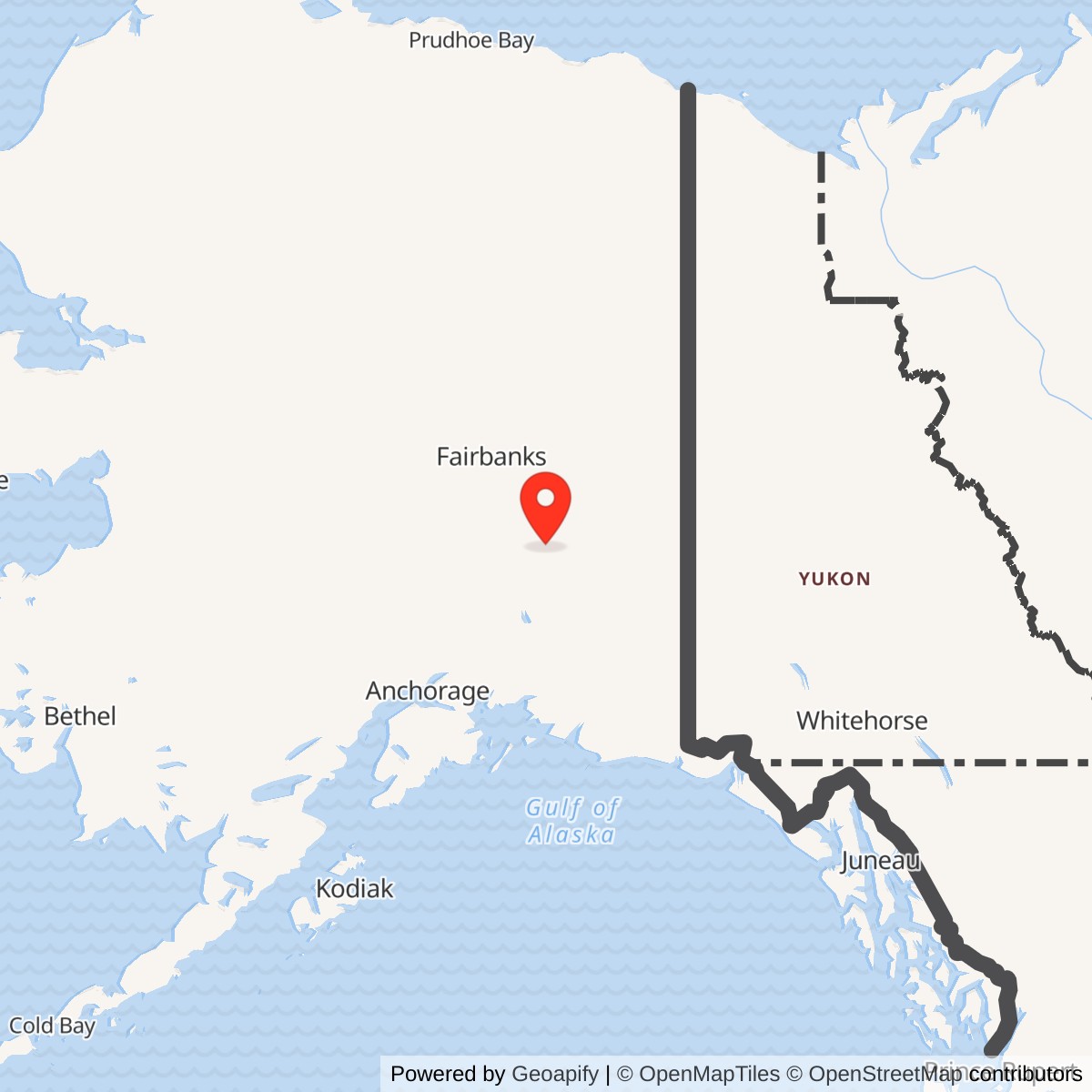 Map showing location of Black Rapids Radio Relay Station, Alaska