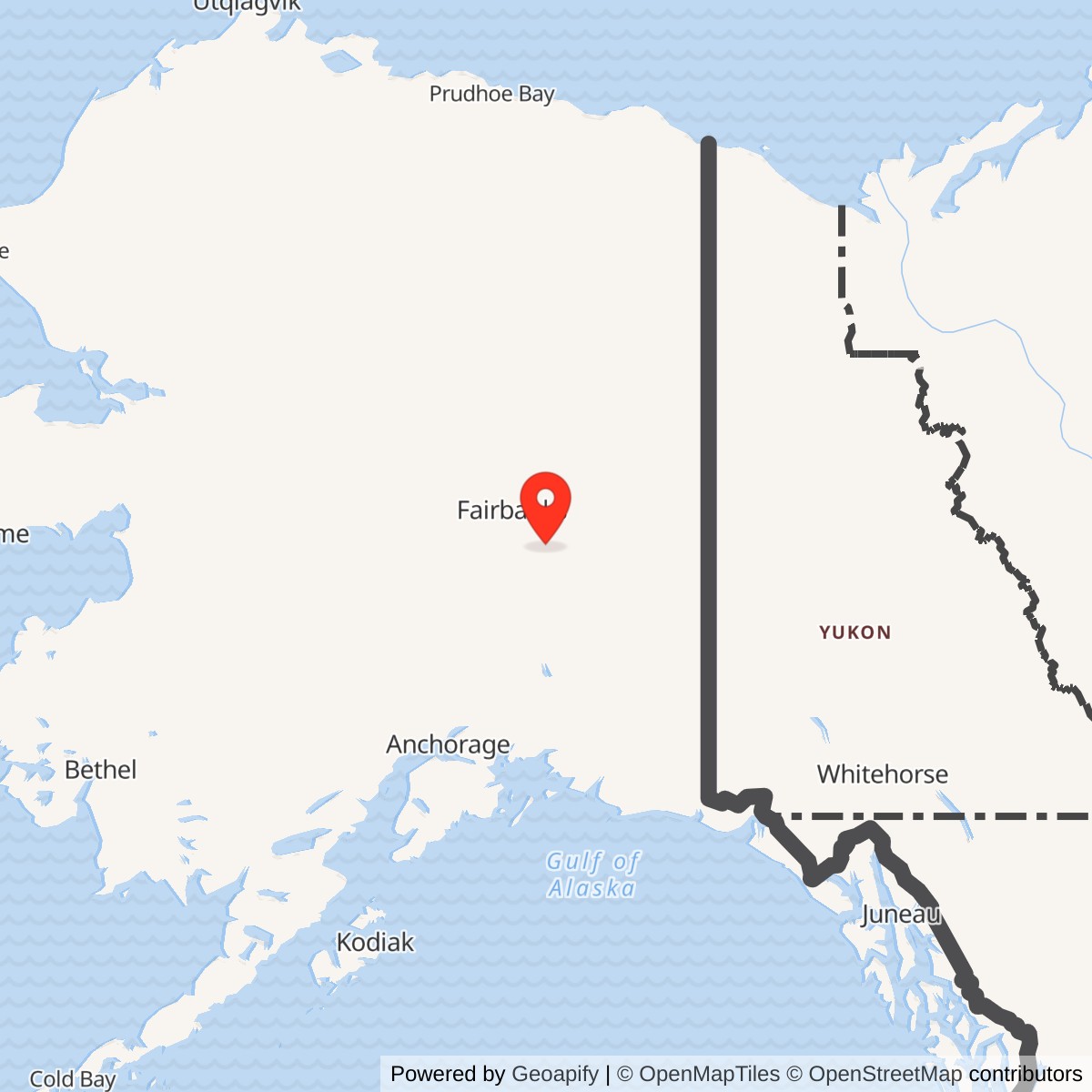 Map showing location of Canyon Creek Radio Relay Station, Alaska