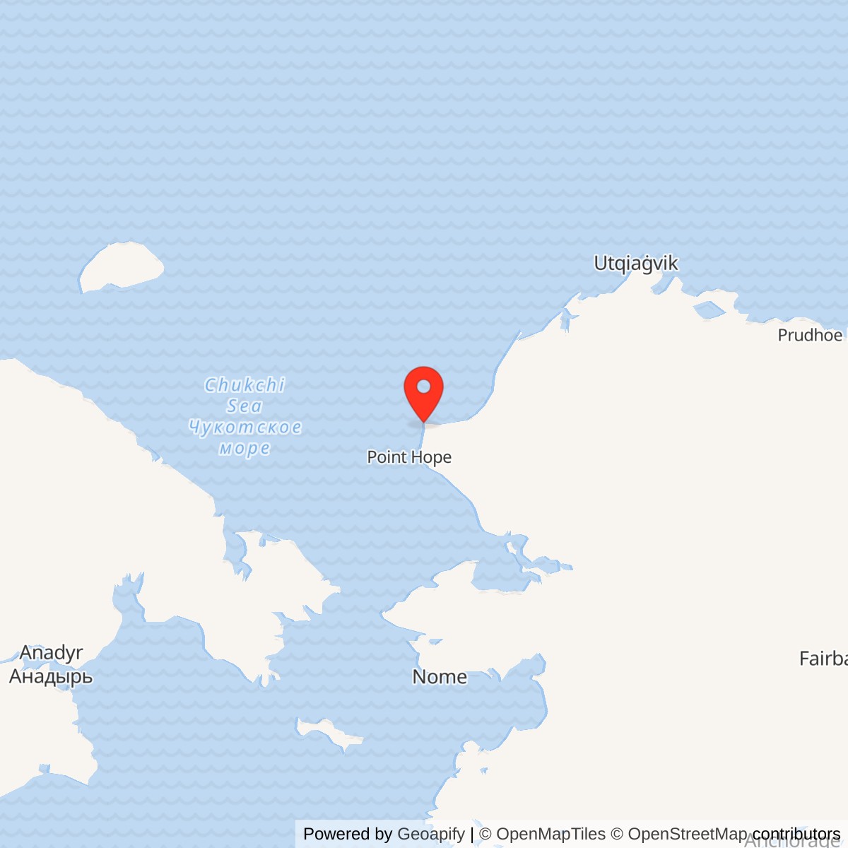 Map showing location of Cape Lisburne Air Force Station / Cape Lisburne Long Range Radar Site, Alaska