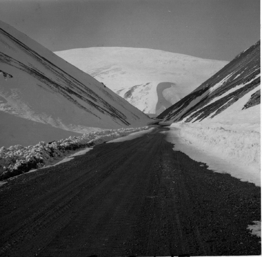 Historic road through the Cape Lisburne hills between lower and upper camps